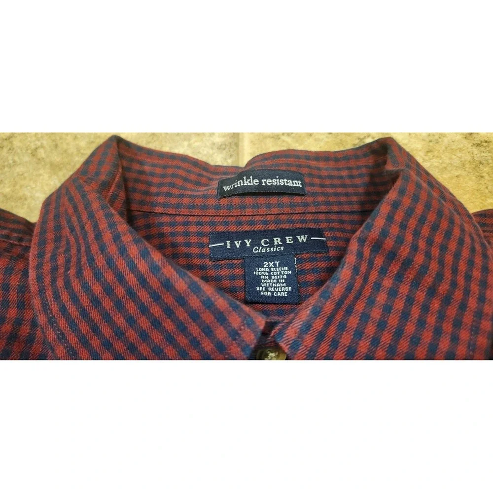 Ivy Crew 2XT Long Sleeve Plaid Button Up Wrinkle Resistant‎ Preowned, EUC